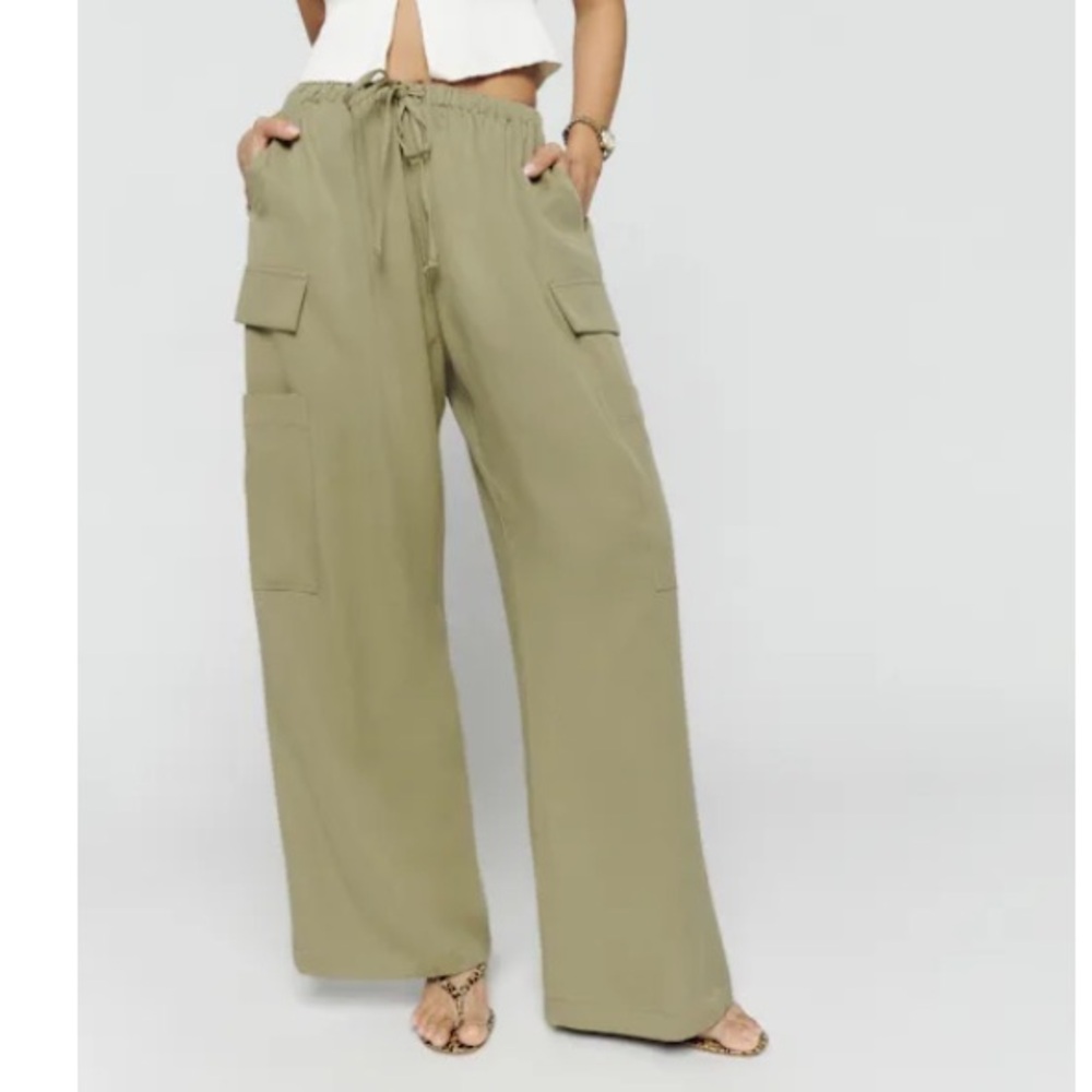 Reformation Ethan Twill Pant Olive Oil - Size S